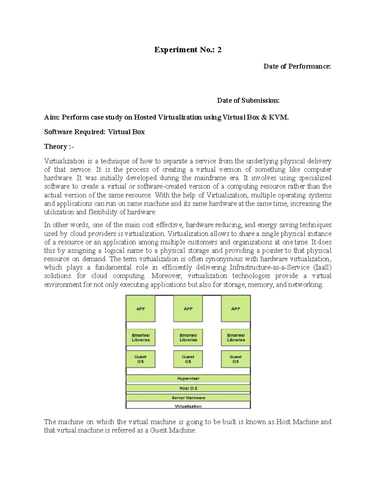 Expt-2: Case Study on Hosted Virtualization with VirtualBox KVM - Studocu