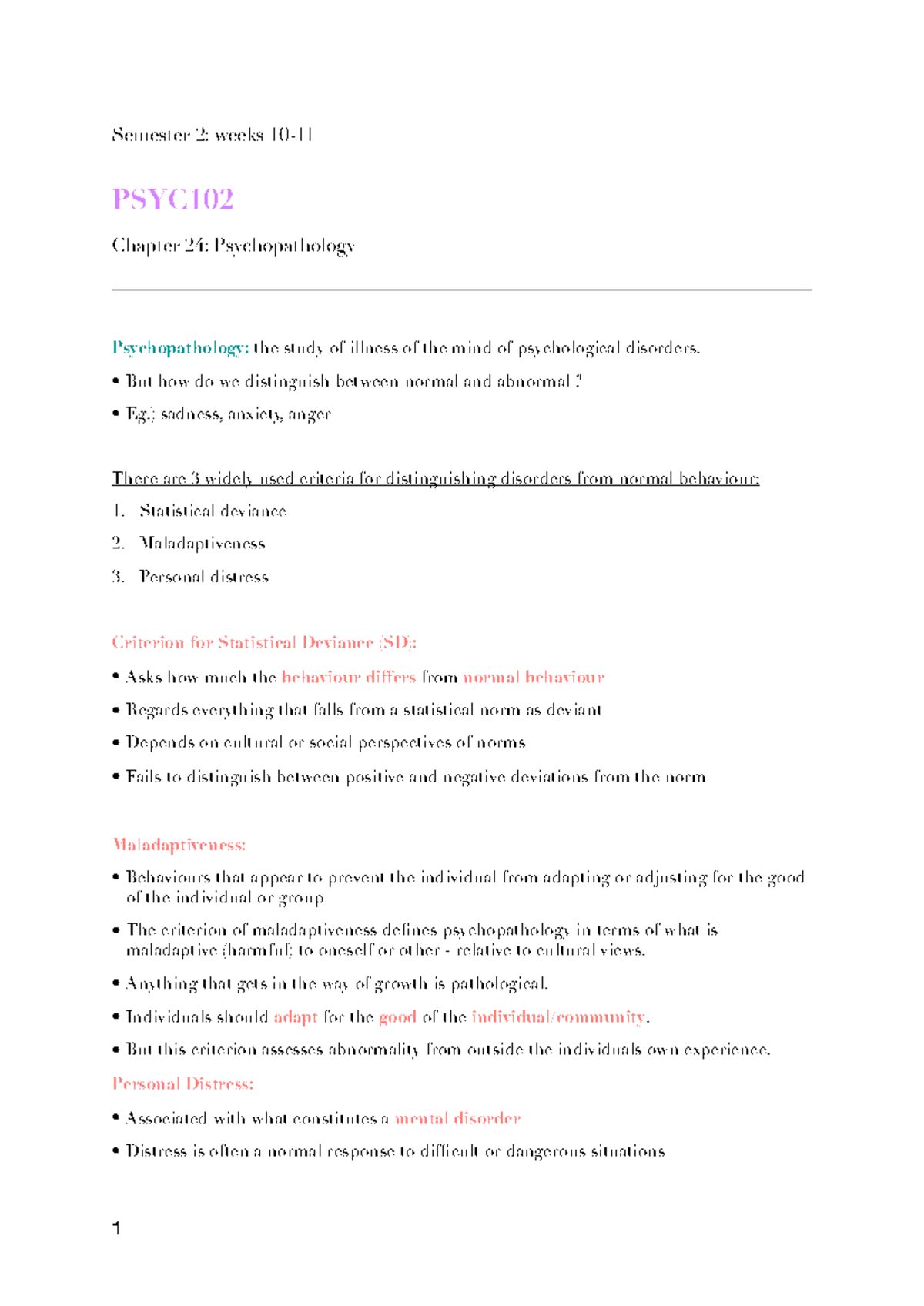 PSYC102 Chapter: Understanding Psychopathology and Mental Disorders ...
