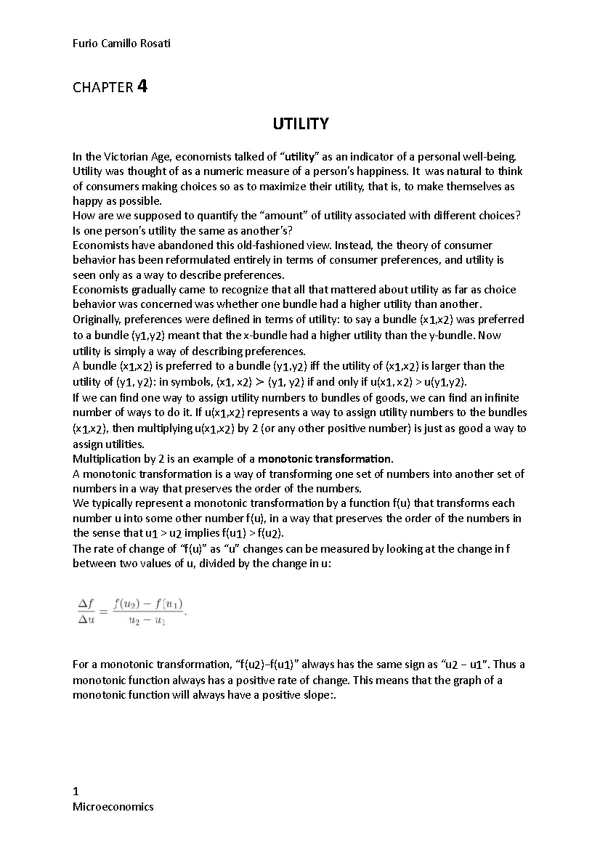 Chapter 4 - Utility Insights - Intermediate Microeconomics Summary ...