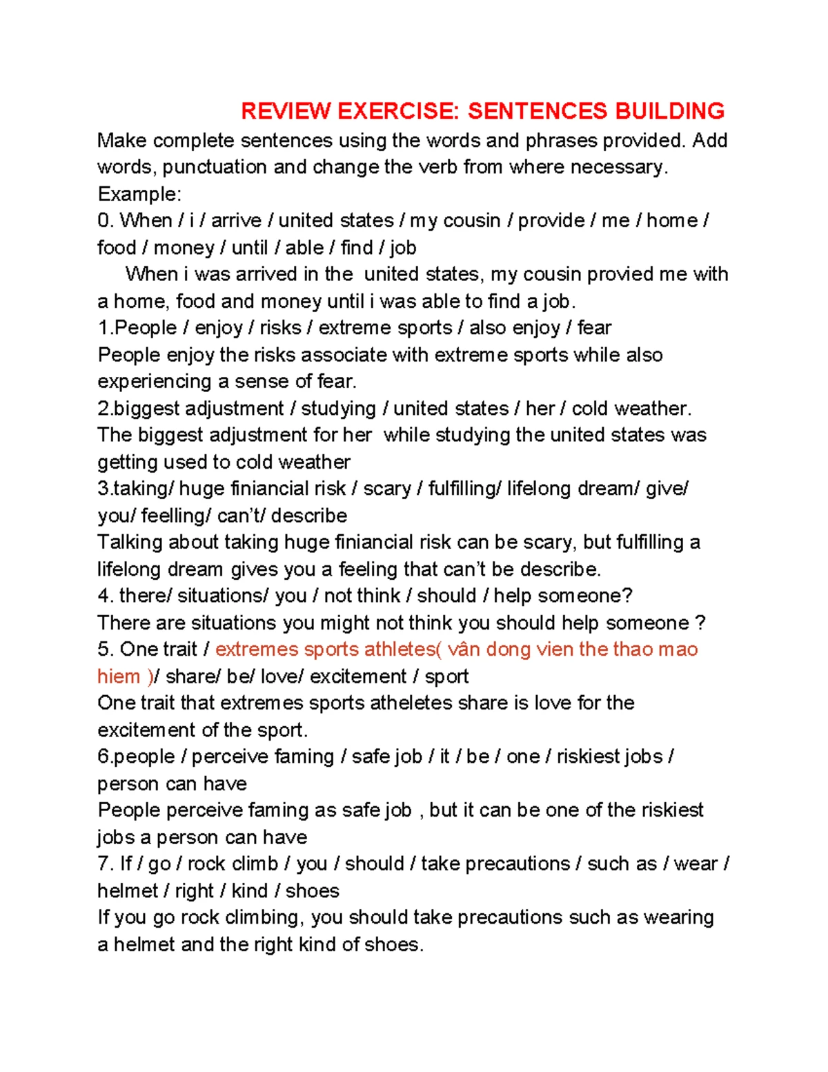 WORD FORM Exercise Basics - Practice Questions and Answers - Studocu