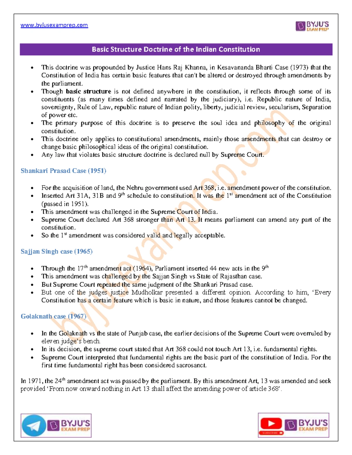 Basic Structure Doctrine of the Indian Constitution: An In-Depth ...