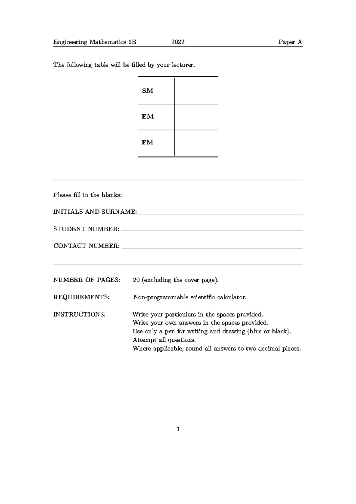 MATE1B1 Final Exam Instructions and Questions Overview - Studocu
