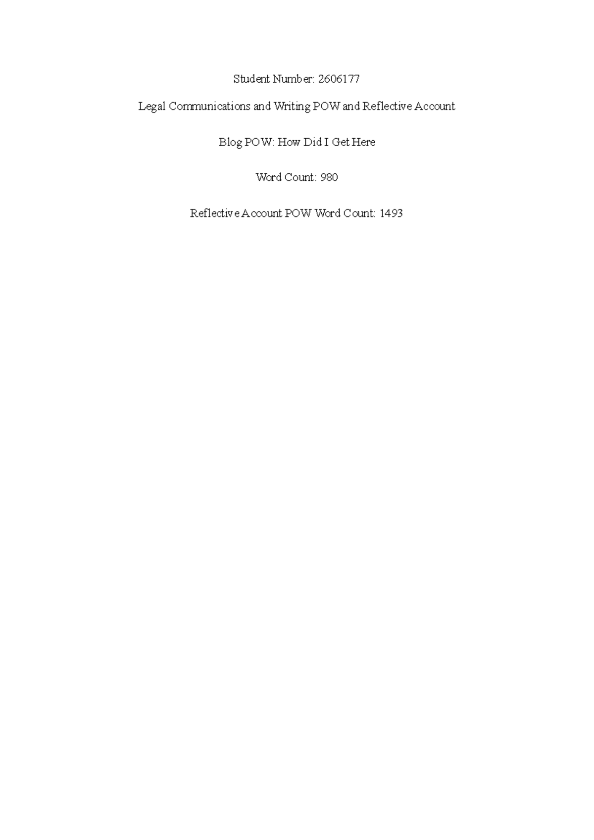 Legal Communications and Writing (LCW101) Reflective Blog: My Journey ...