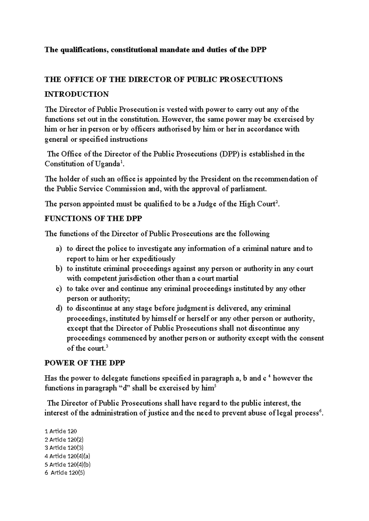 Qualifications and Functions of the DPP: A Comprehensive Overview - Studocu