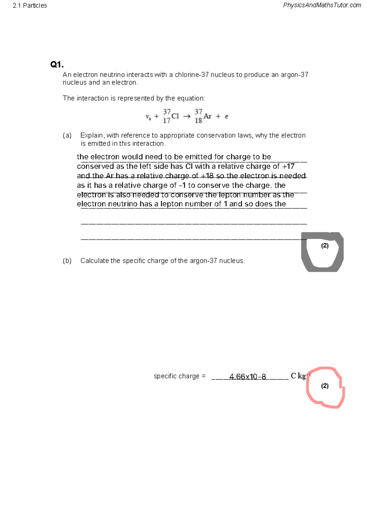 2.1 Particles QP - A Level Physics Practice Questions - Studocu