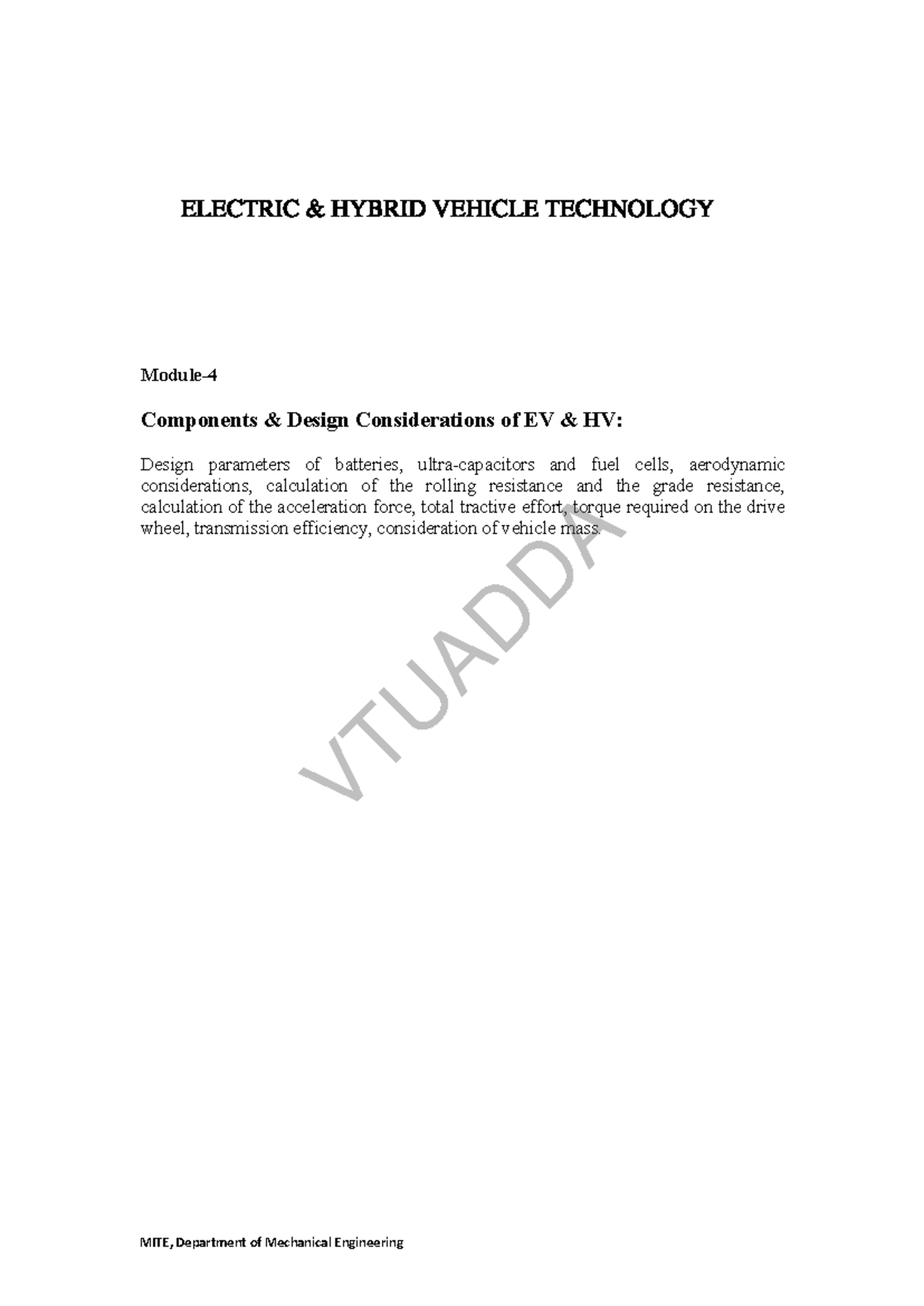 BME306A Module 4: Design Considerations for Electric Hybrid Vehicles ...