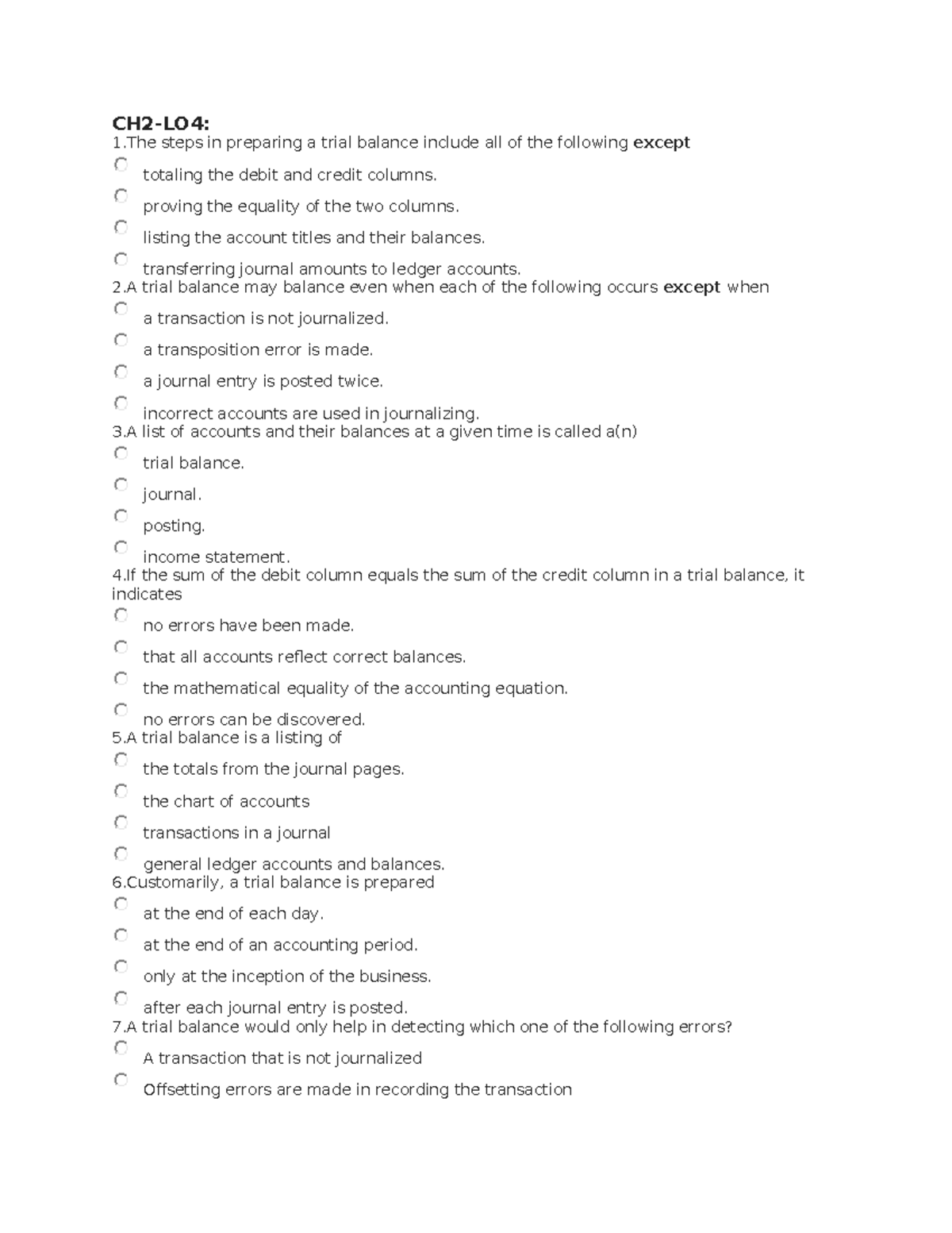 CH2 - Trial Balance Preparation and Accounting Principles - Studocu