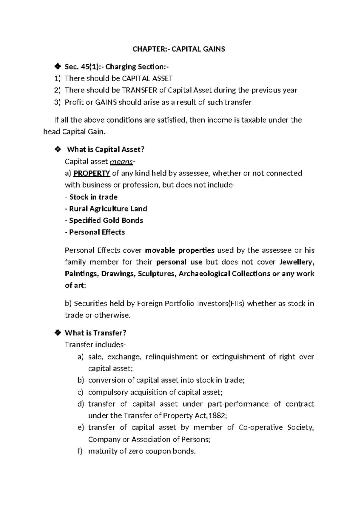 Capital Gains Tax: Understanding Capital Assets and Transfers (Course ...