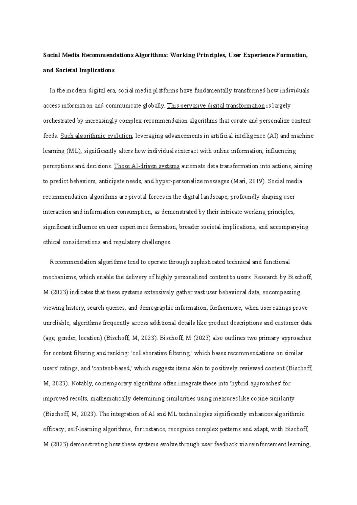 202001 7410-2 - Social Media Recommendation Algorithms: Impact & Ethics ...