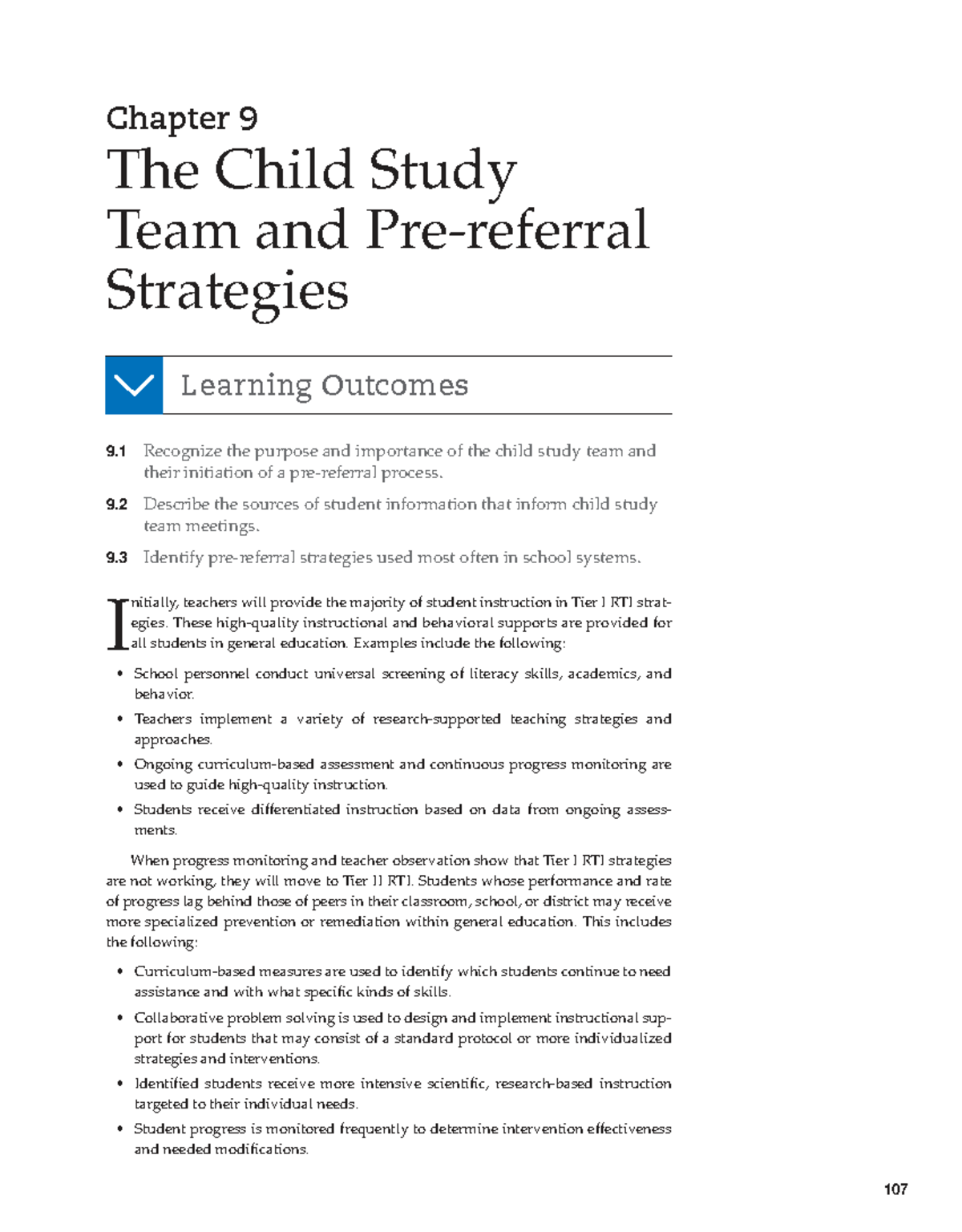 Ch9 - The Child Study Team: Strategies and Learning Outcomes - Studocu