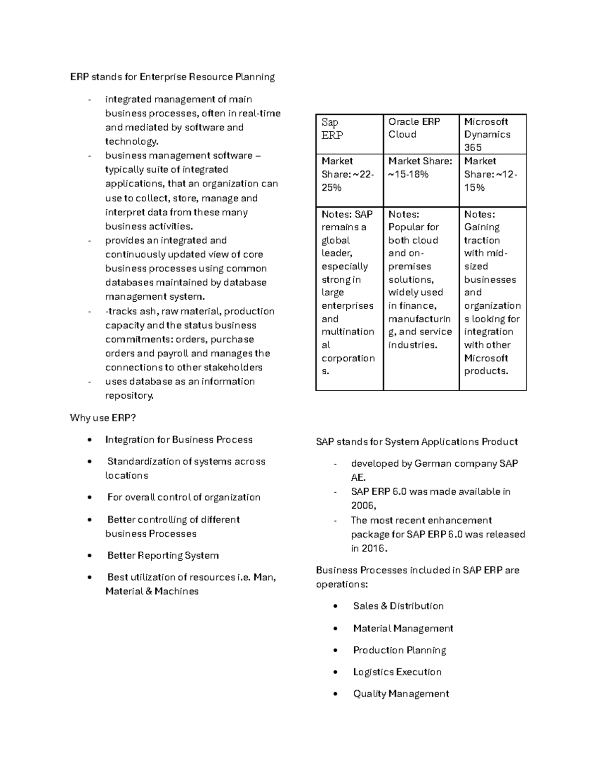 ERP Overview: Understanding Enterprise Resource Planning Systems - Studocu