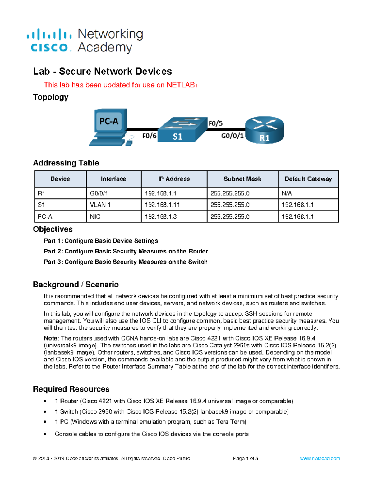 16 - CCNA Secure Network Lab Configuration and Security Measures - Studocu