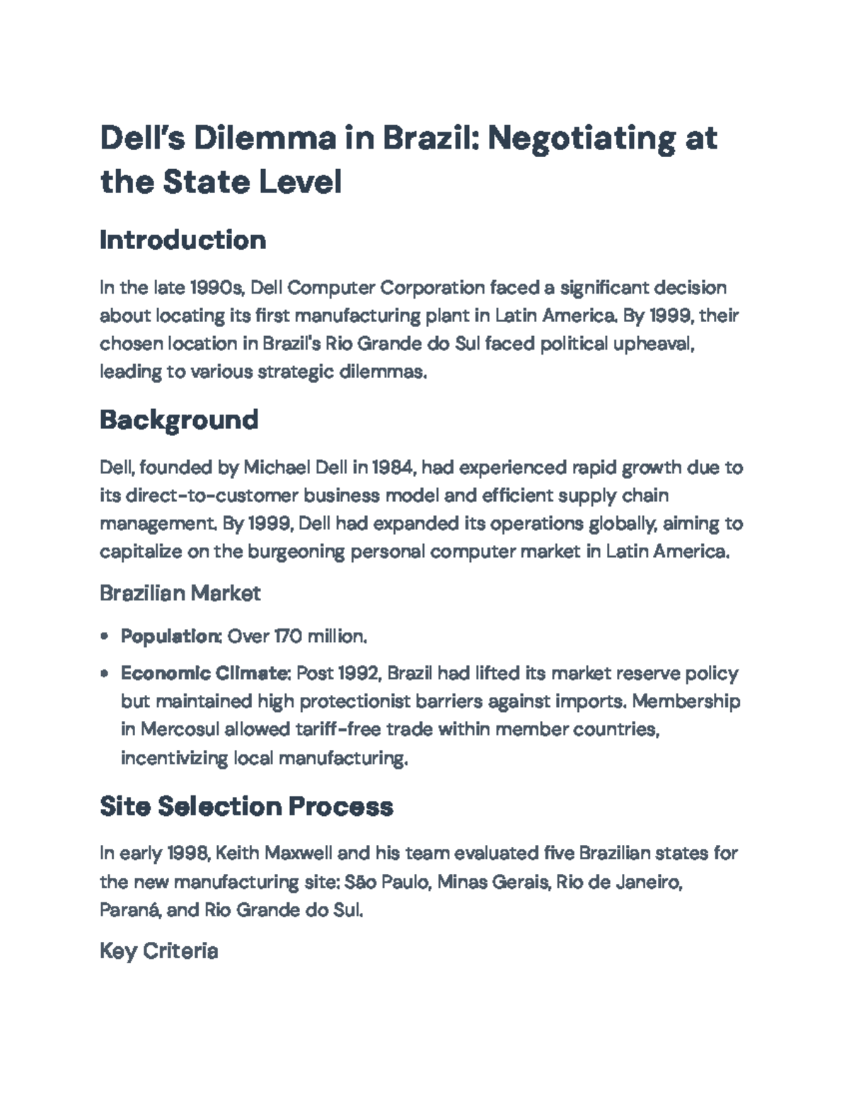 Dell's Dilemma in Brazil: Navigating Strategic Challenges (Case Study ...