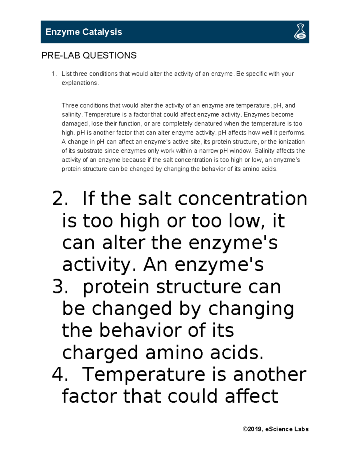 Lab 4 - Enzyme Activity and Factors Affecting Catalase Function - Studocu