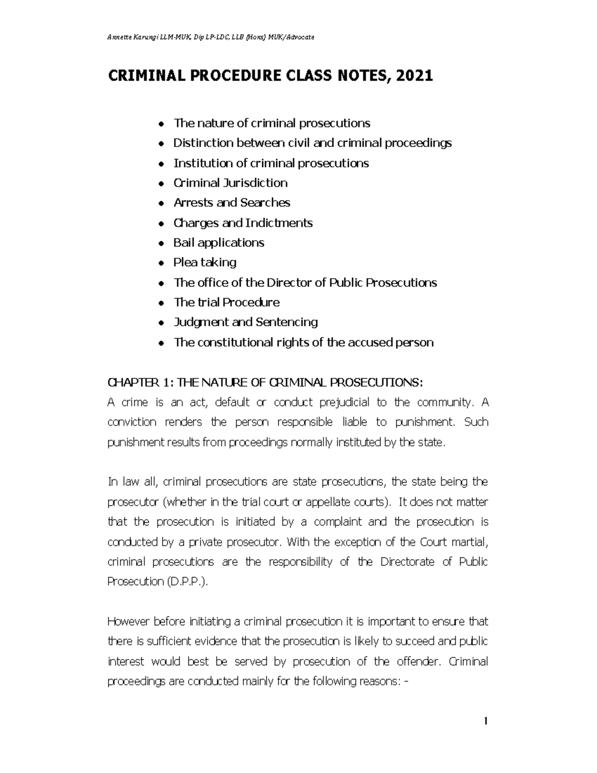 CRIMINAL PROCEDURE 2021 LECTURE NOTES: KEY CONCEPTS & CASES - Studocu