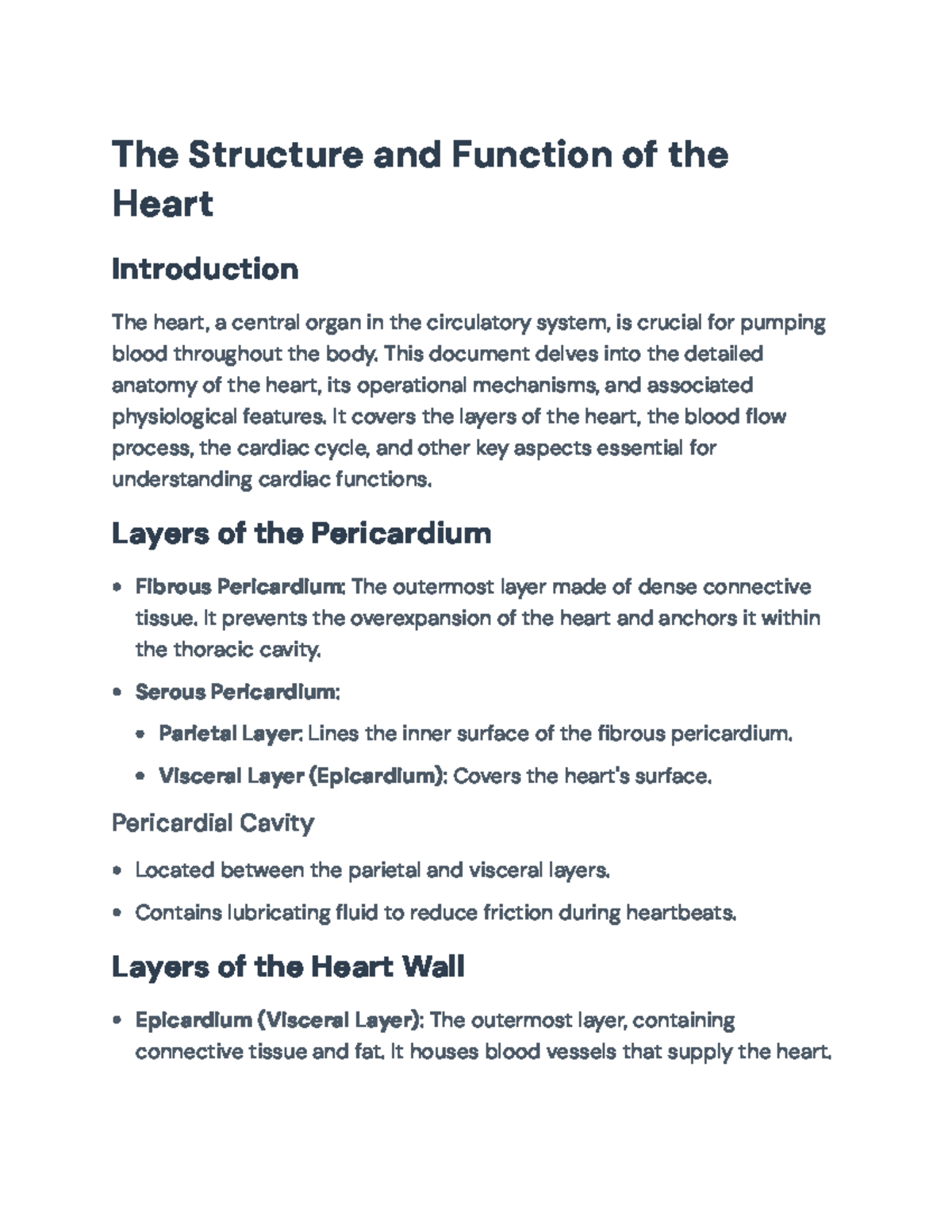 The Anatomy and Function of the Heart: A Detailed Overview - The ...