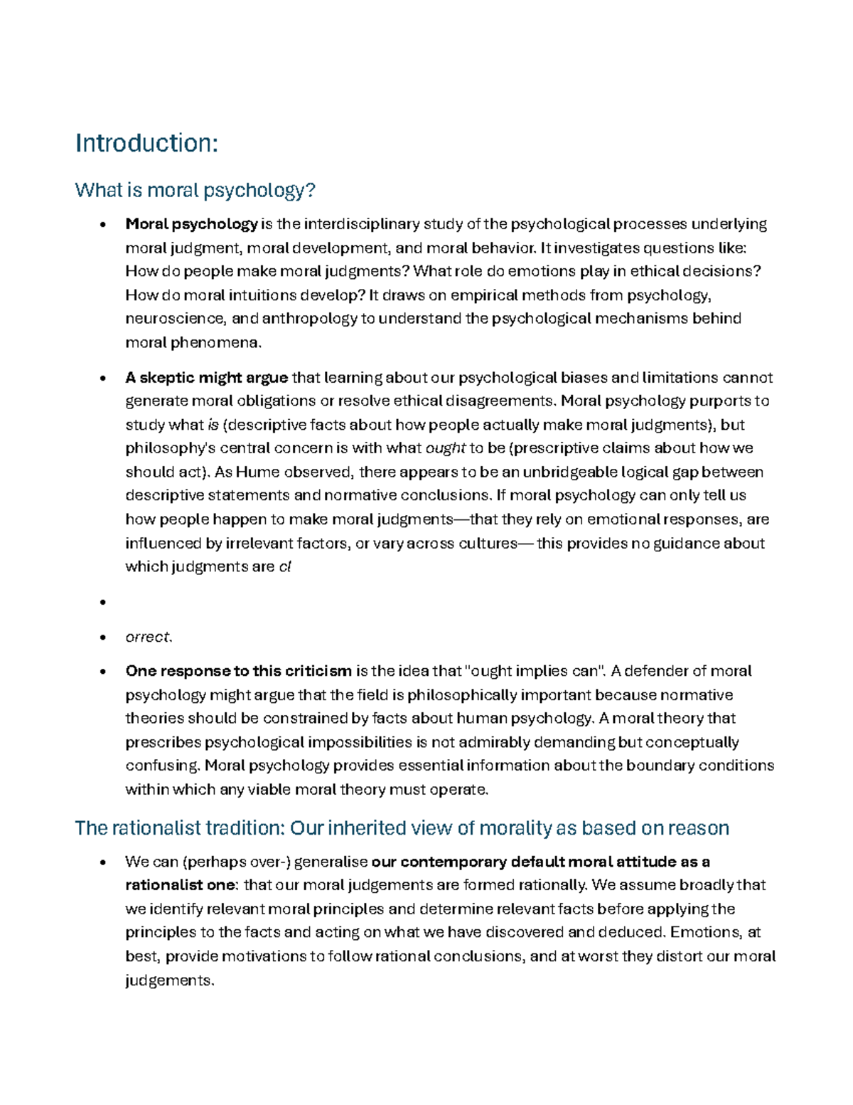 Moral Psychology: Understanding Judgment, Emotion, and Ethics - Studocu