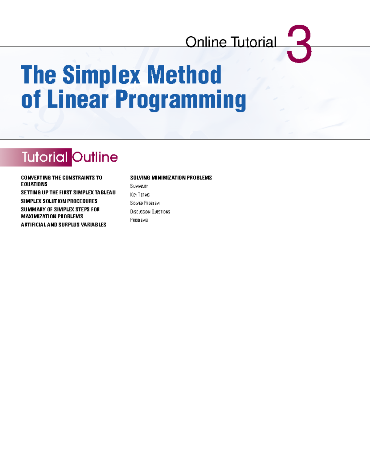 Simplex method-example - Online Tutorial 3 The Simplex Method of Linear ...