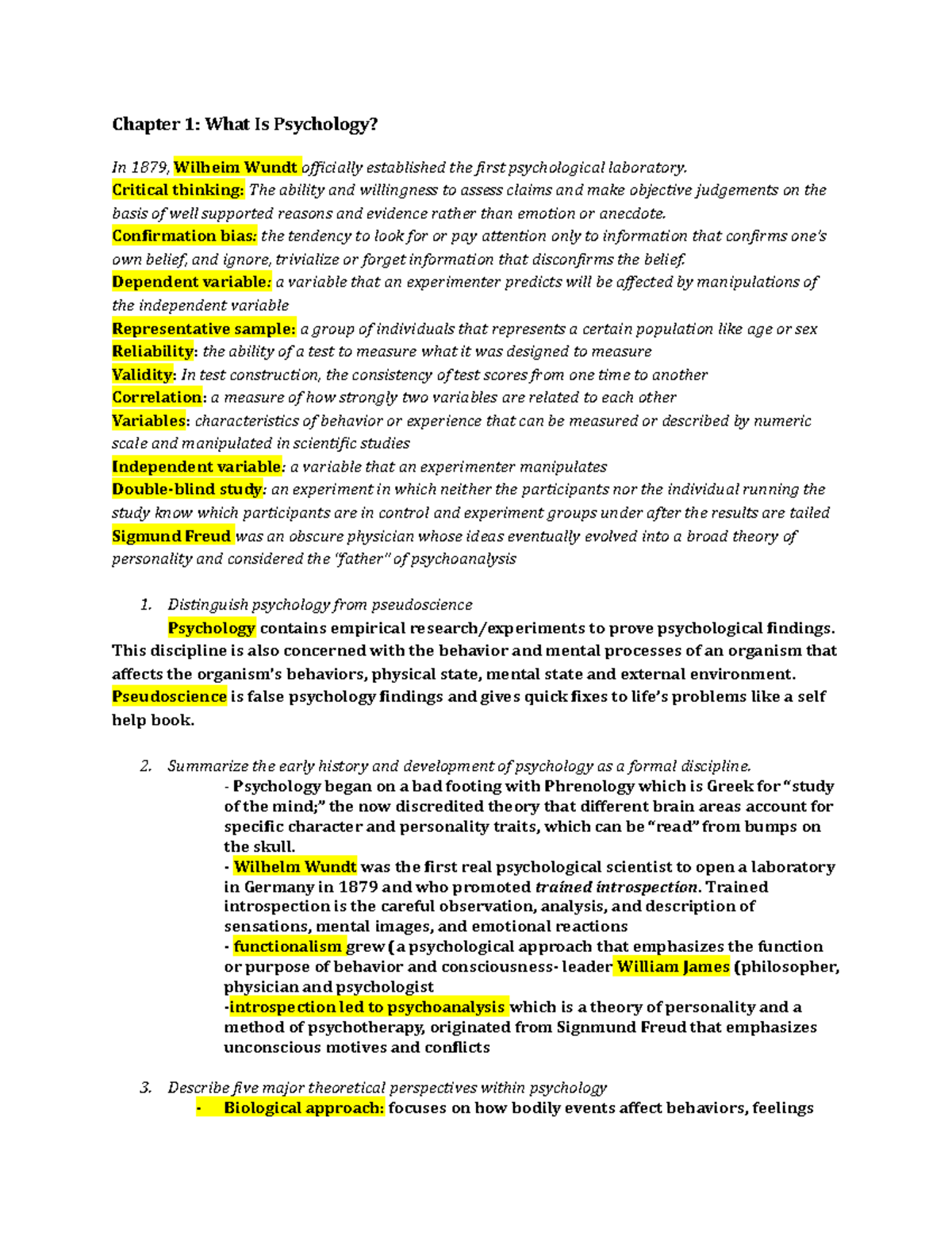 PSY 202 Midterm Notes: Key Concepts in Psychology and Research - Studocu