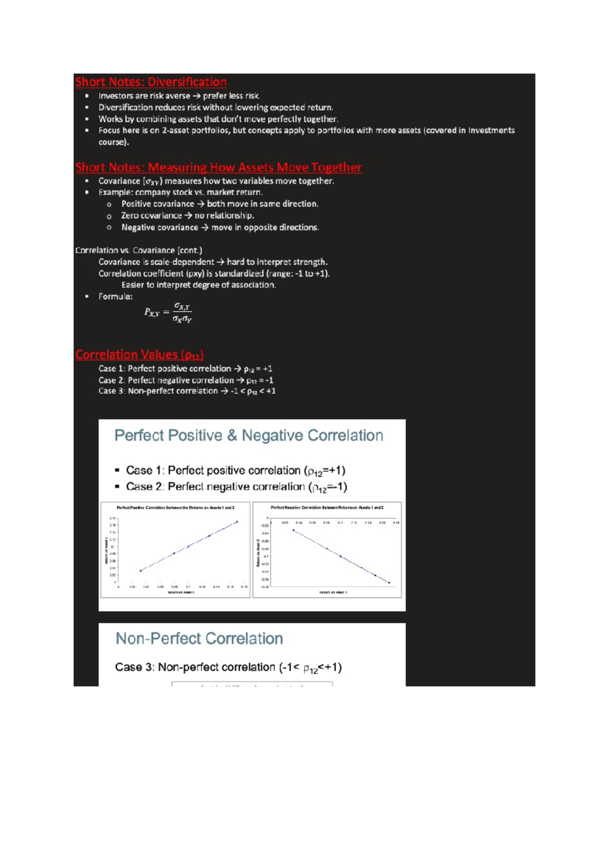 Lecture 7 Notes: Diversification & Asset Correlation in Investing - Studocu