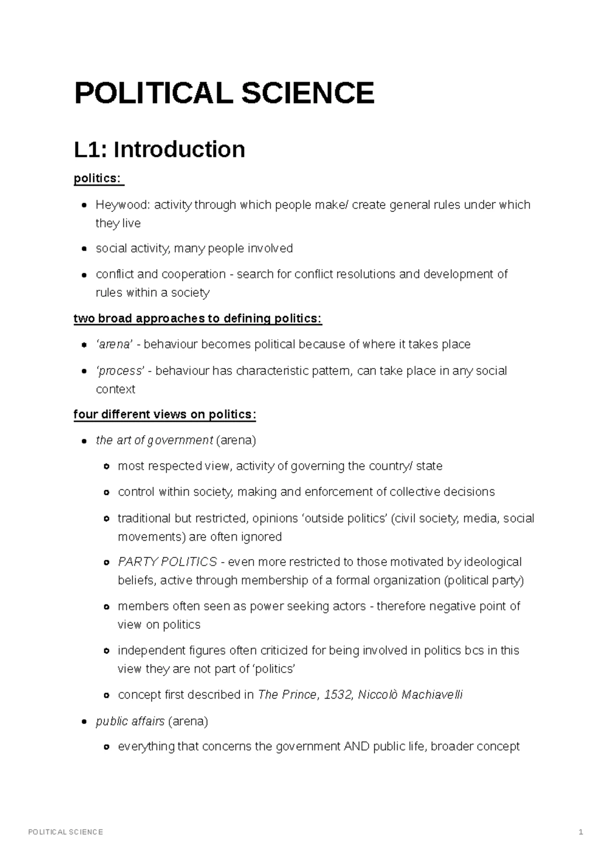 Poli Sci - Social Science Exam Notes on Politics and Democracy - Studocu