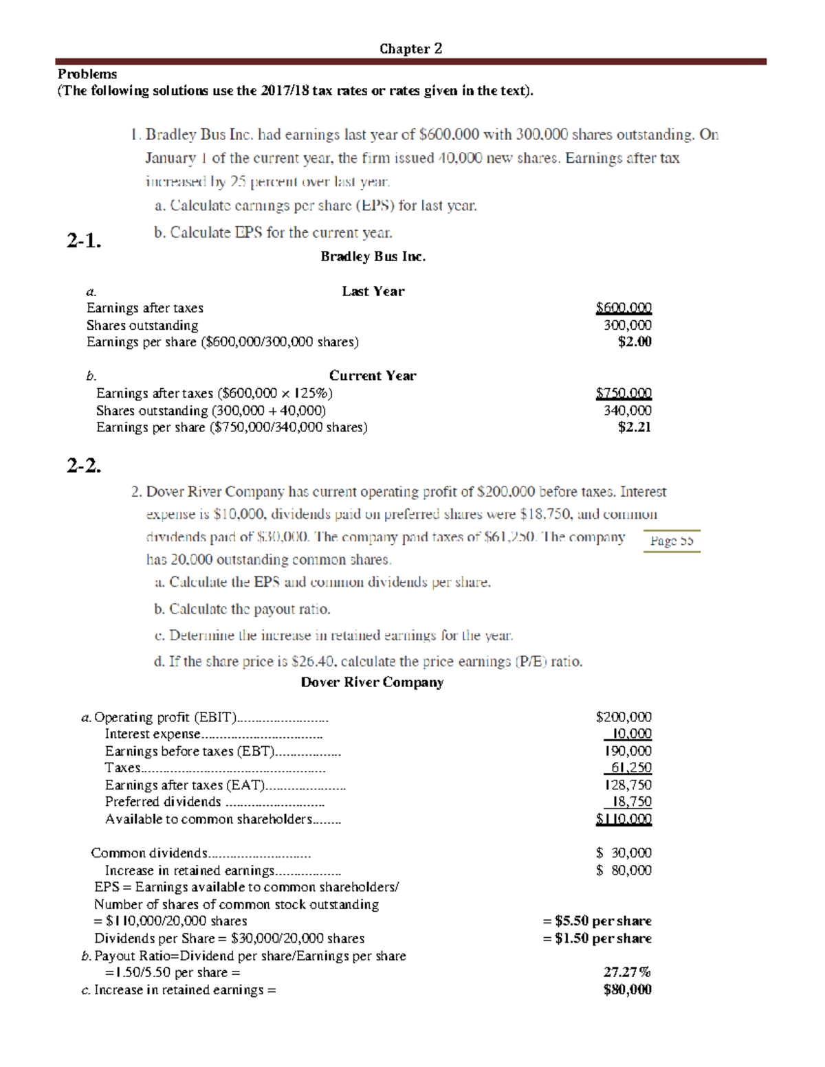 Chapter 2 - answer - acc - Problems (The following solutions use the ...