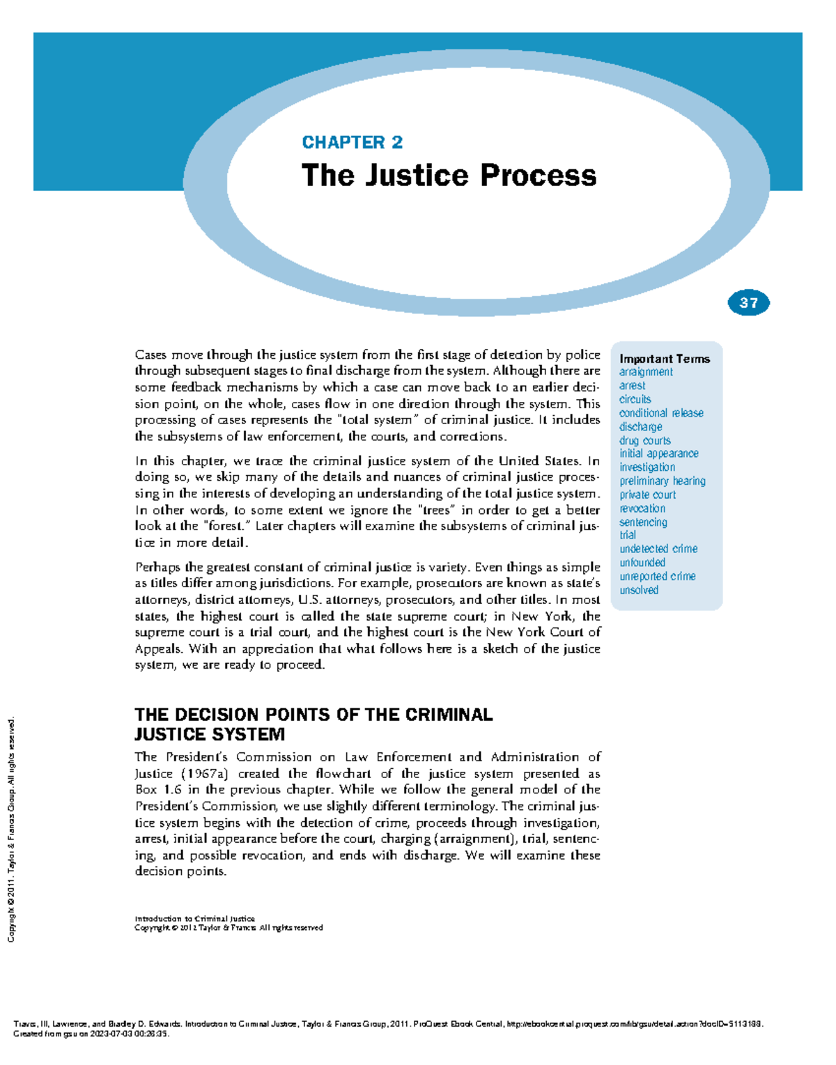 Key Components of the Criminal Justice Process: Chapter 2 Overview ...