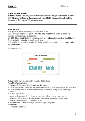 BDA unti-2 - NOTES - UNITIV-STREAMMEMORY - Studocu