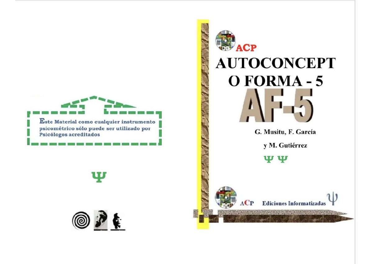 Manual del Cuestionario de Autoconcepto Forma 5 (AF5) - Studocu