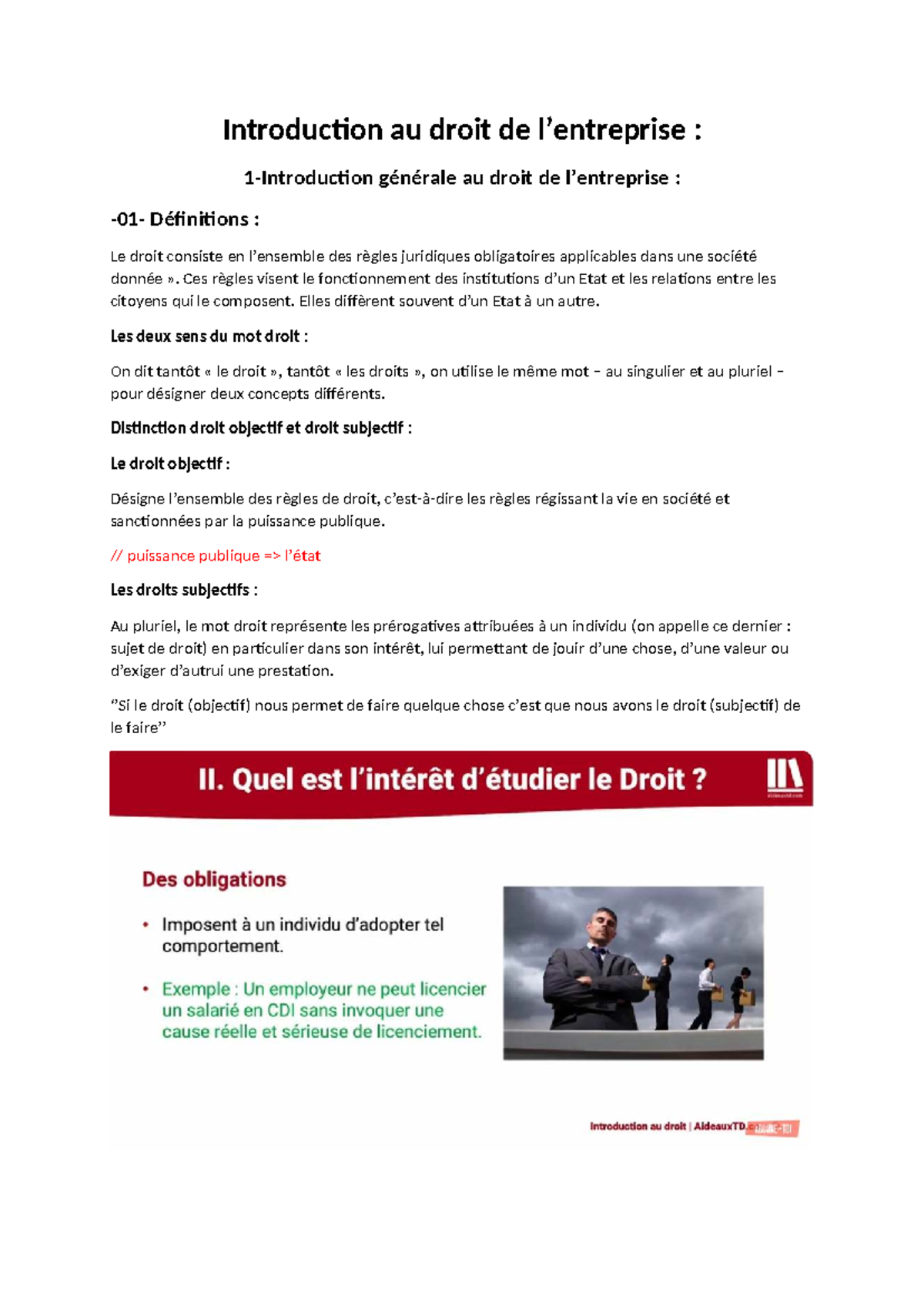 Introduction au Droit : Concepts et Caractéristiques Essentielles - Studocu