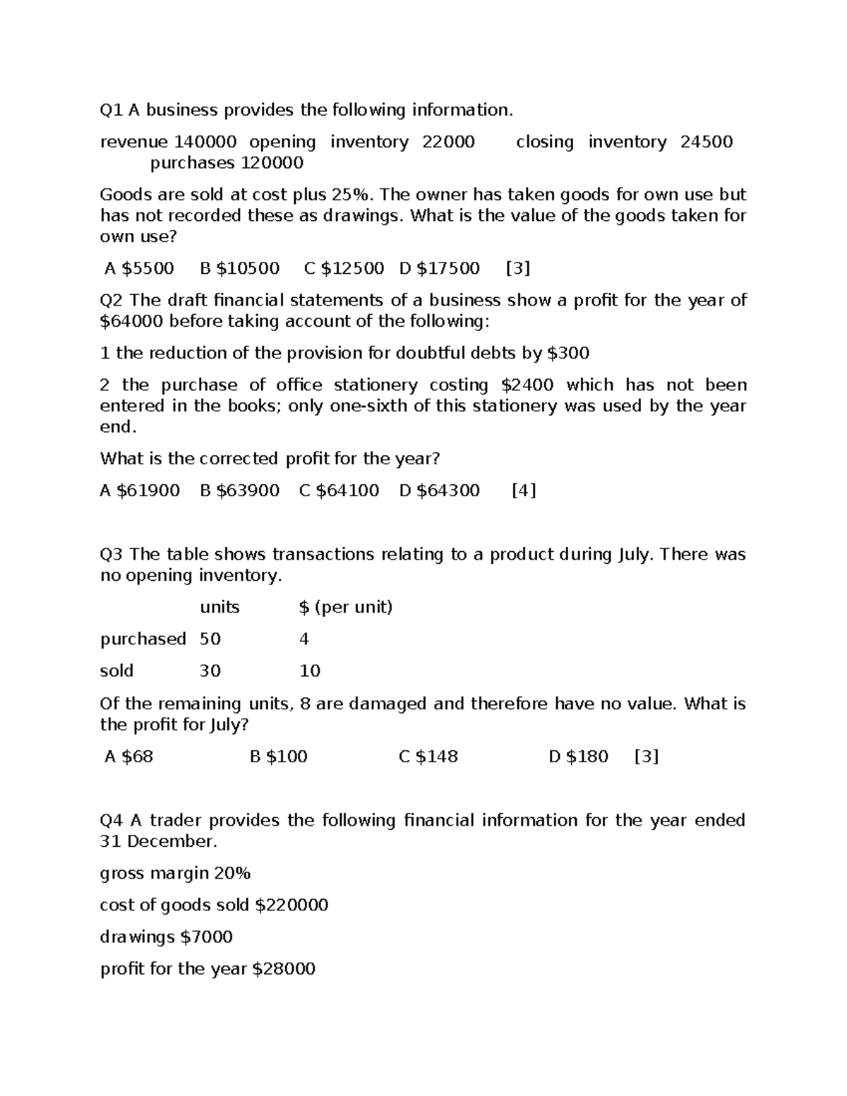 FA Revision MCQ - Financial Statements and Goodwill Analysis - Studocu