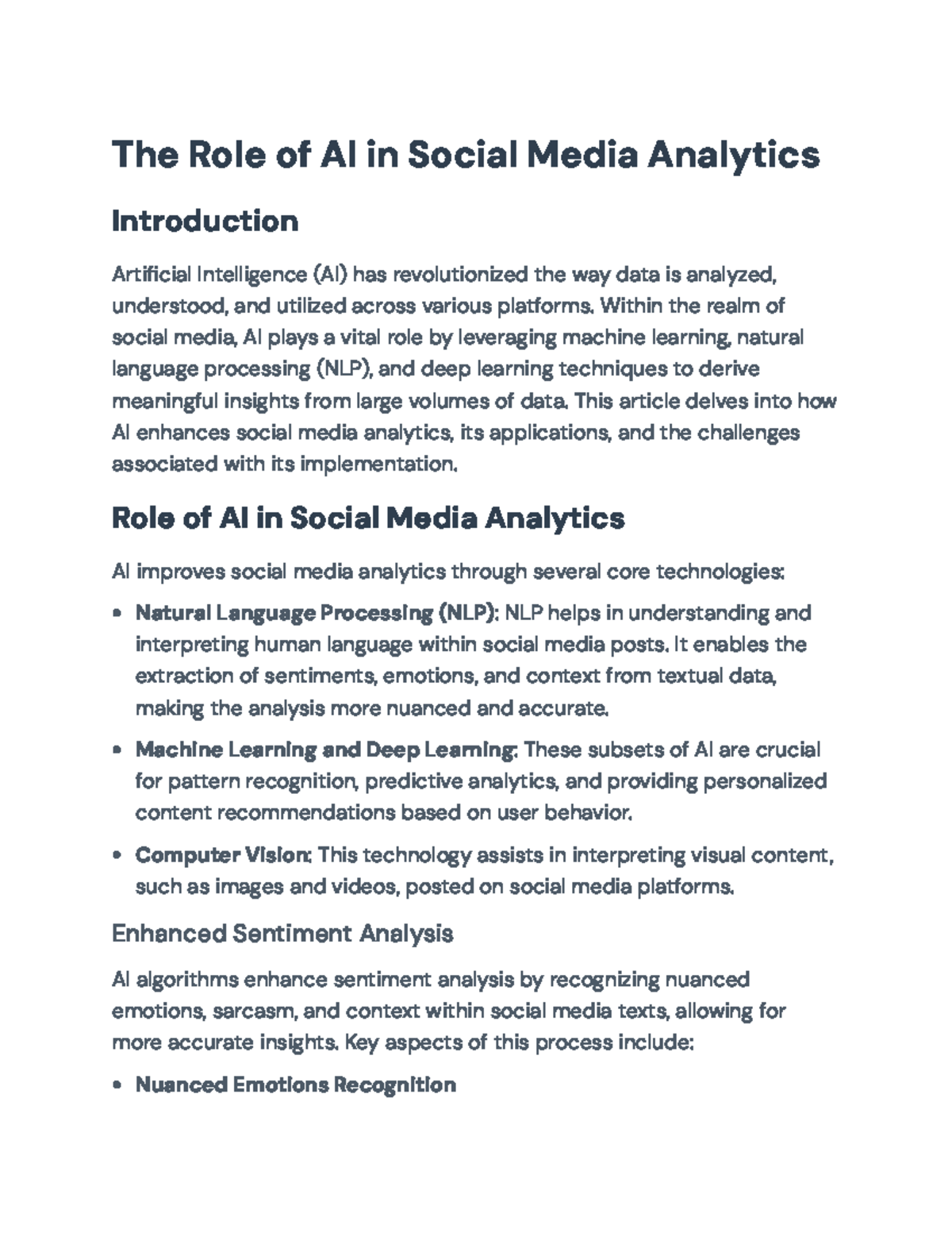 The Role of AI in Enhancing Social Media Analytics Strategies - The ...
