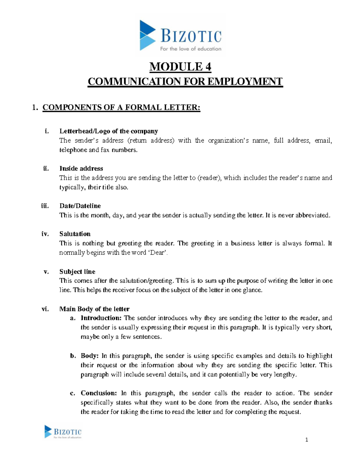 Module 4: Communication for Employment - Student Notes - Studocu