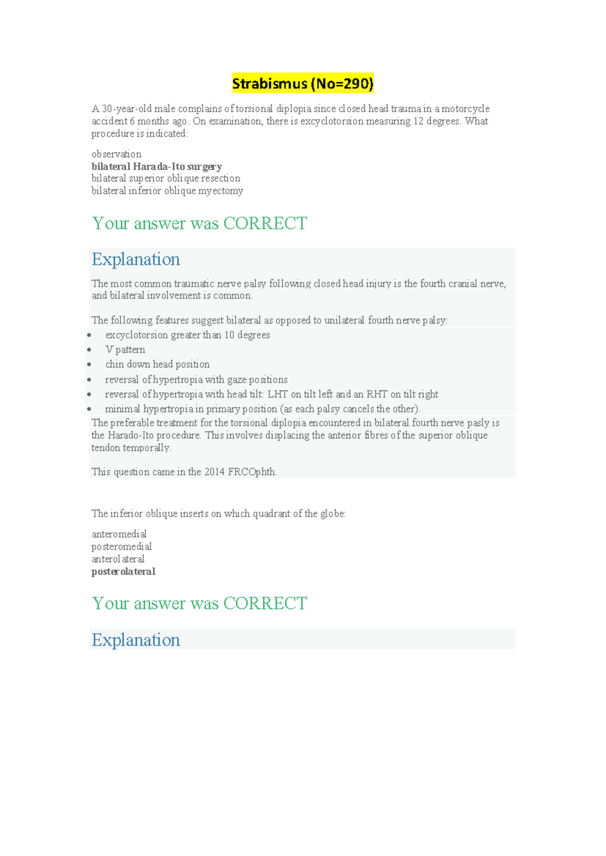 Ilide - JHVVJJKKHKJHJK - Strabismus (No=290) A 30-year-old male ...