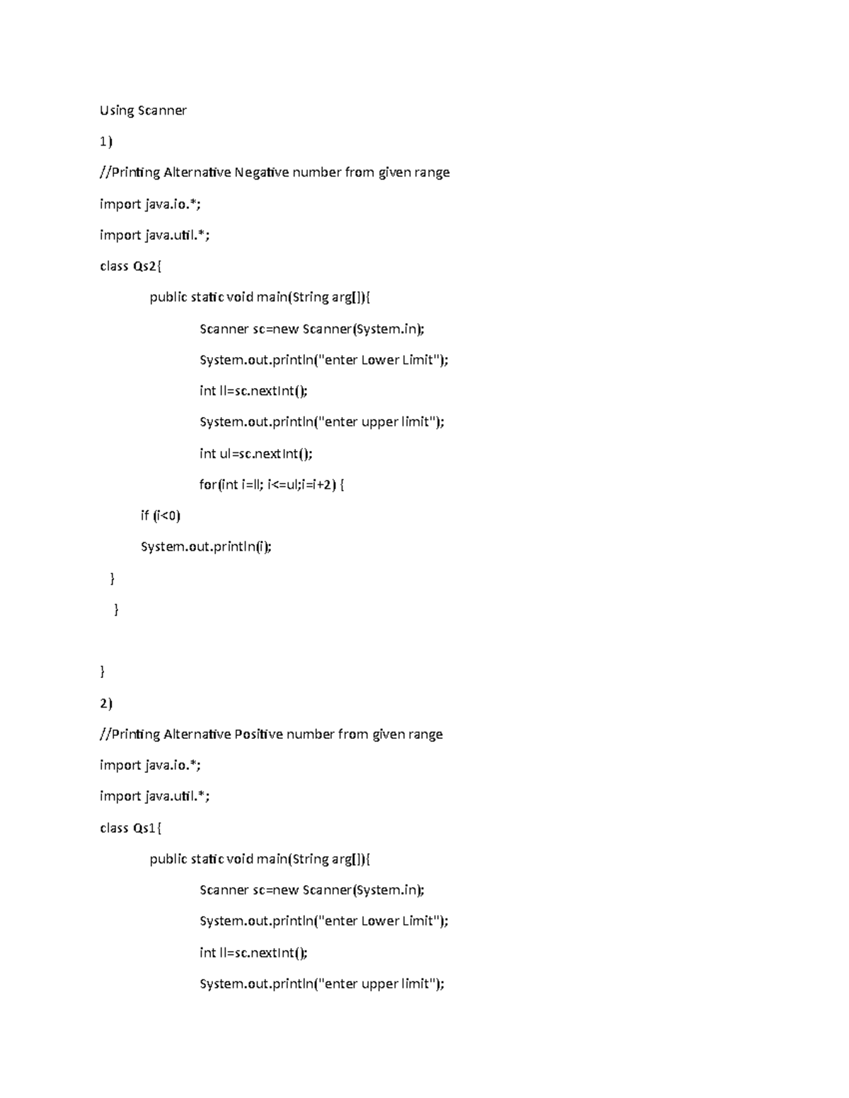 Assighnment-4(Q - cs java practical d - Using Scanner 1) //Printing ...