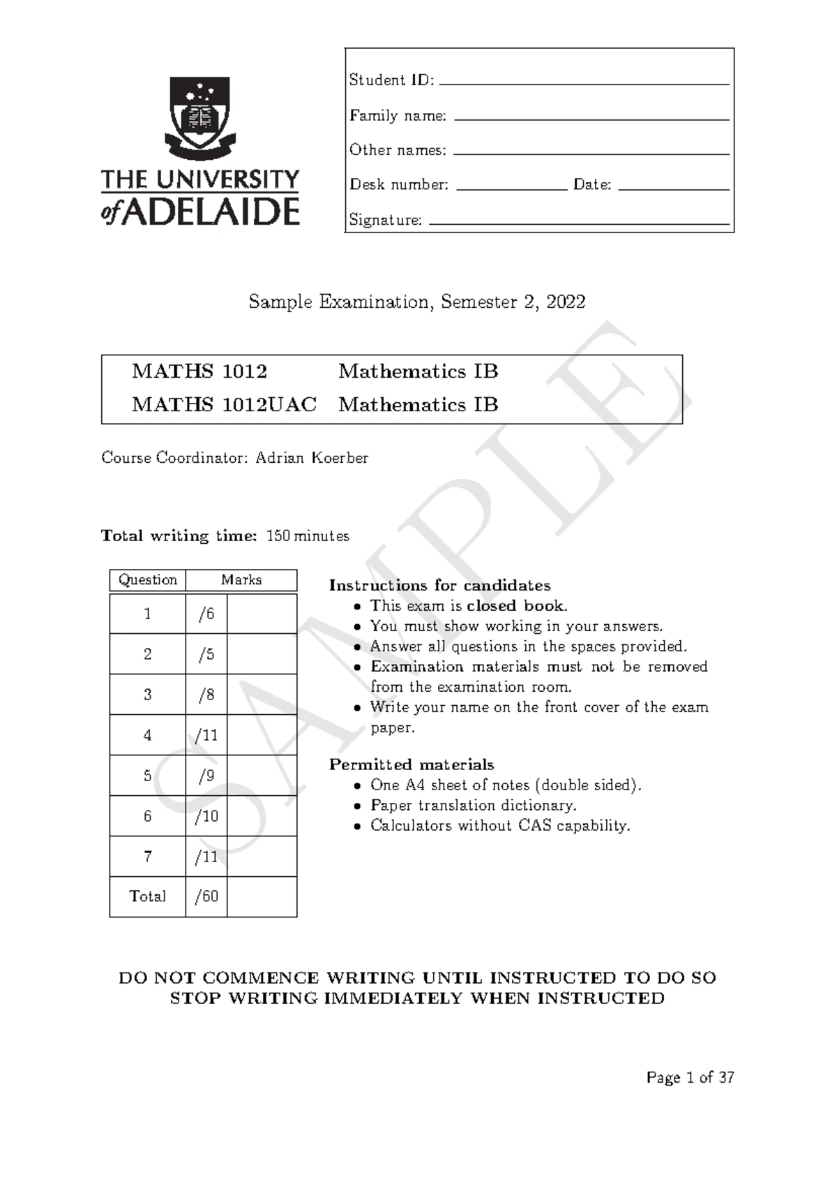 Maths IB Exam S2 2021 - Examination in the School of Mathematical ...