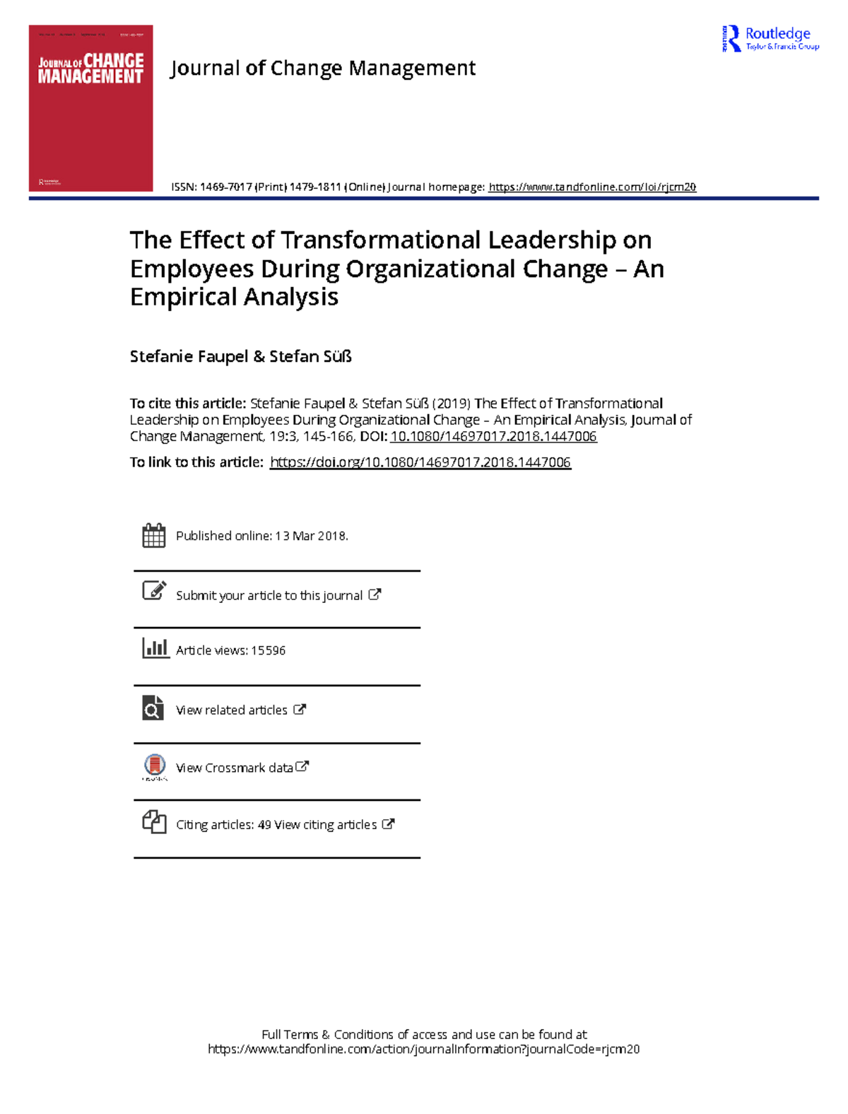 The Impact of Transformational Leadership on Employee Engagement During ...