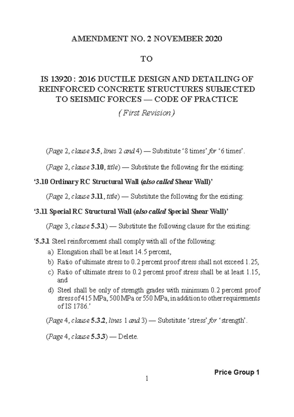 Amendment No. 2 to IS 13920:2016 - Ductile Design Updates - Studocu