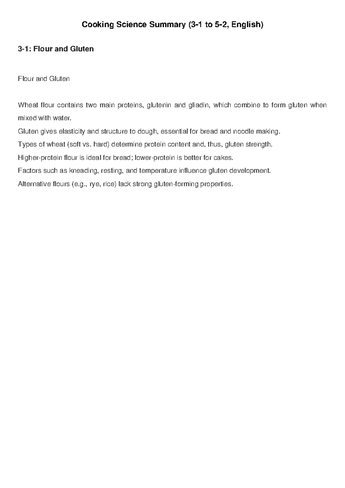 Cooking Science Summary: English Final Exam Notes on Food Chemistry ...