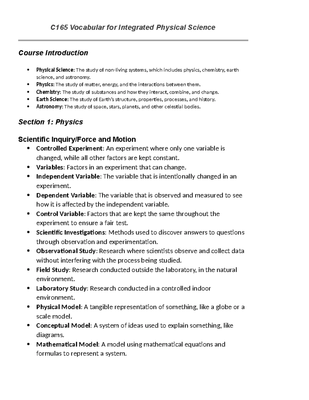 C165 Comprehensive Practice Quiz: Key Concepts Review and Prep Guide ...