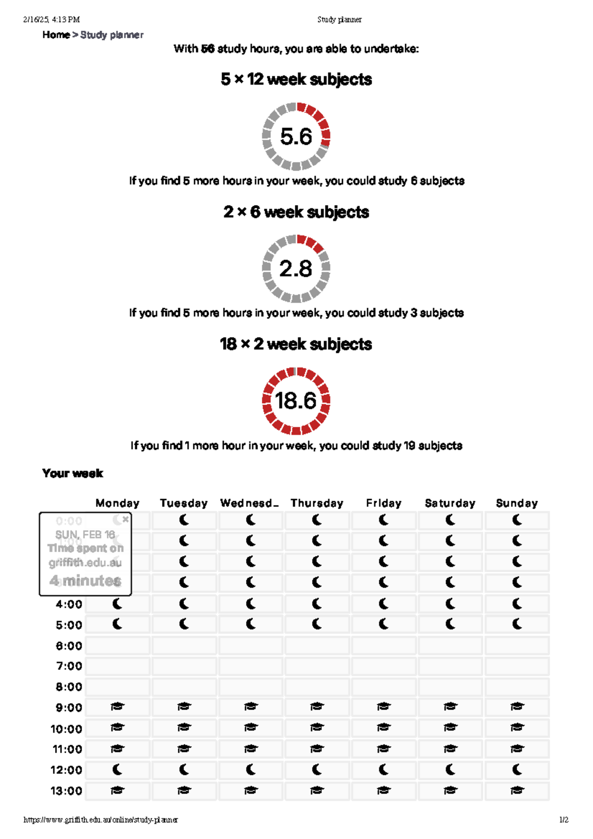 Study planner - abcd - Home > Study planner With 56 study hours, you ...