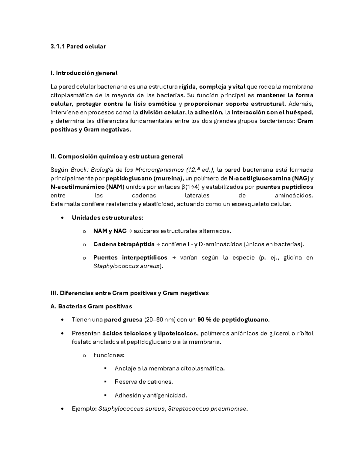 Estructura y Función de la Pared Celular Bacteriana (BIO 101) - Studocu