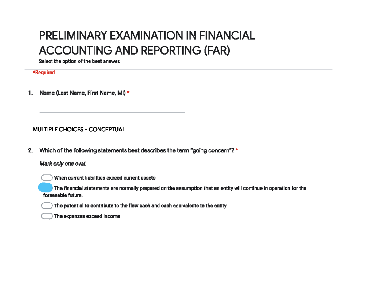 Prelim Exam PDF: Fundamentals of Accounting Insights - Studocu