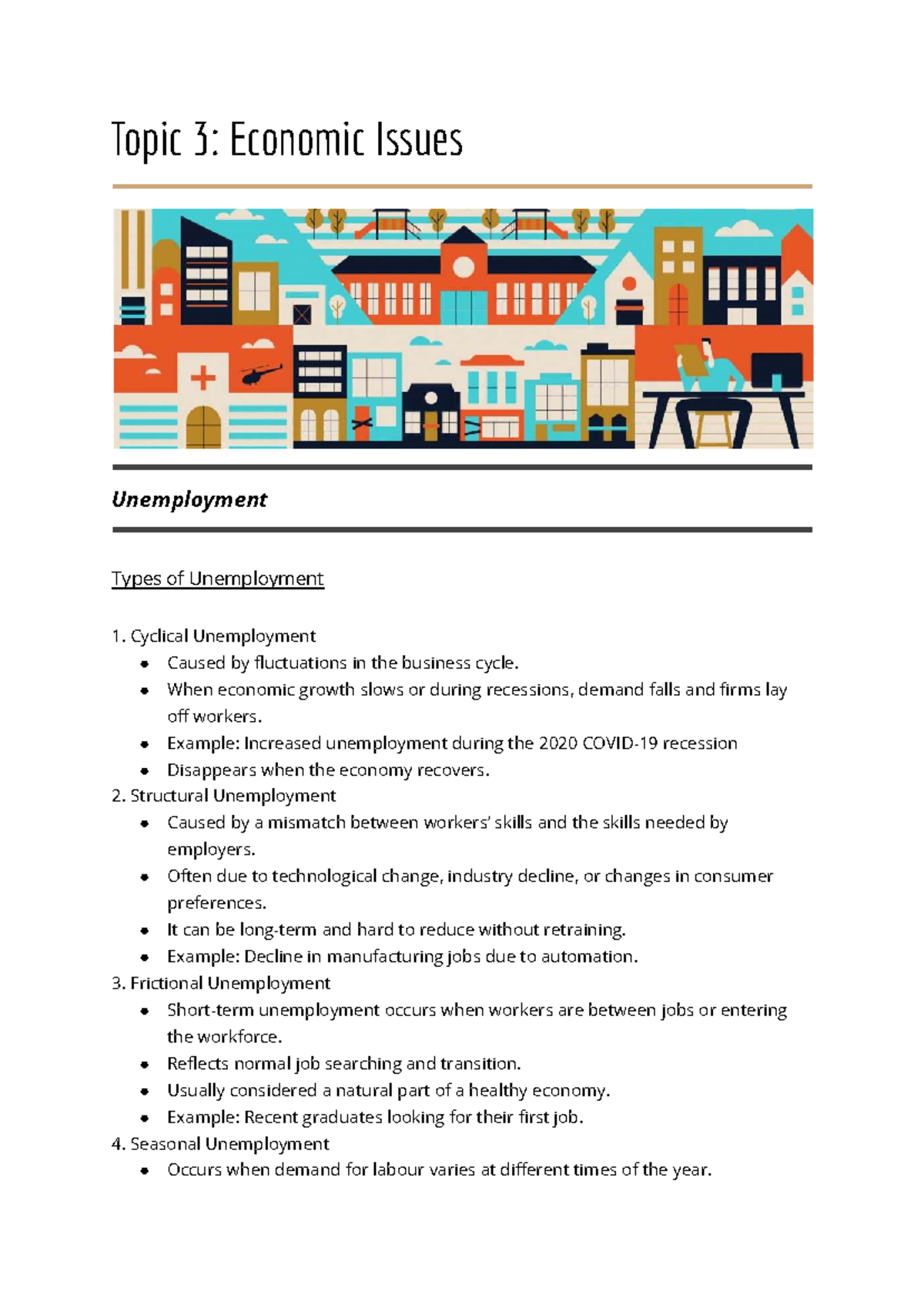 Topic 3 & 4: Economic Issues & Policies (ECO101) Study Notes - Studocu