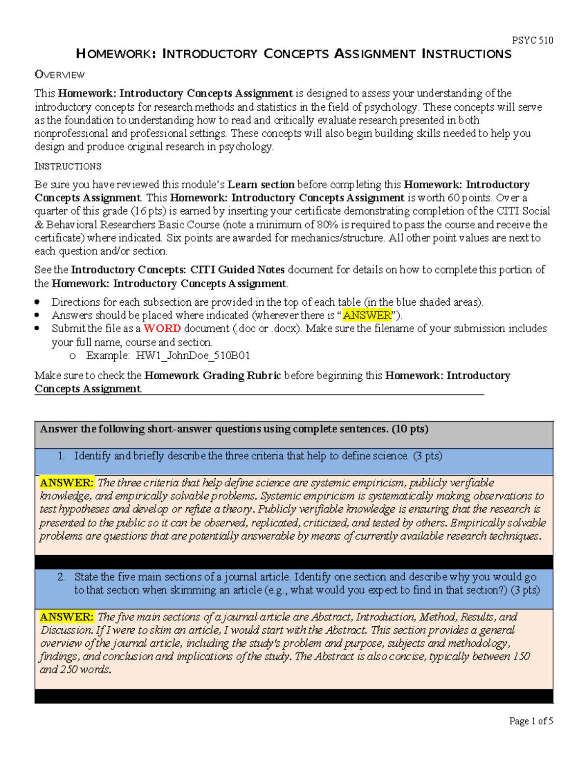 HW1 510D06 - Introductory Concepts Assignment Guidelines and Tasks ...