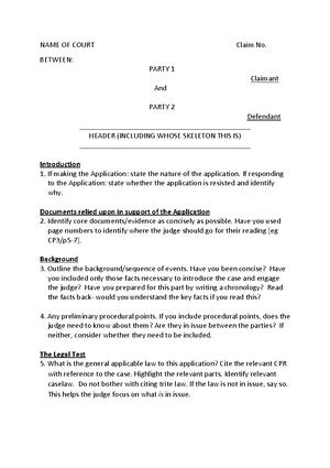 Statement of Claim- sample Claim Form and Particulars of Claim - Civil ...