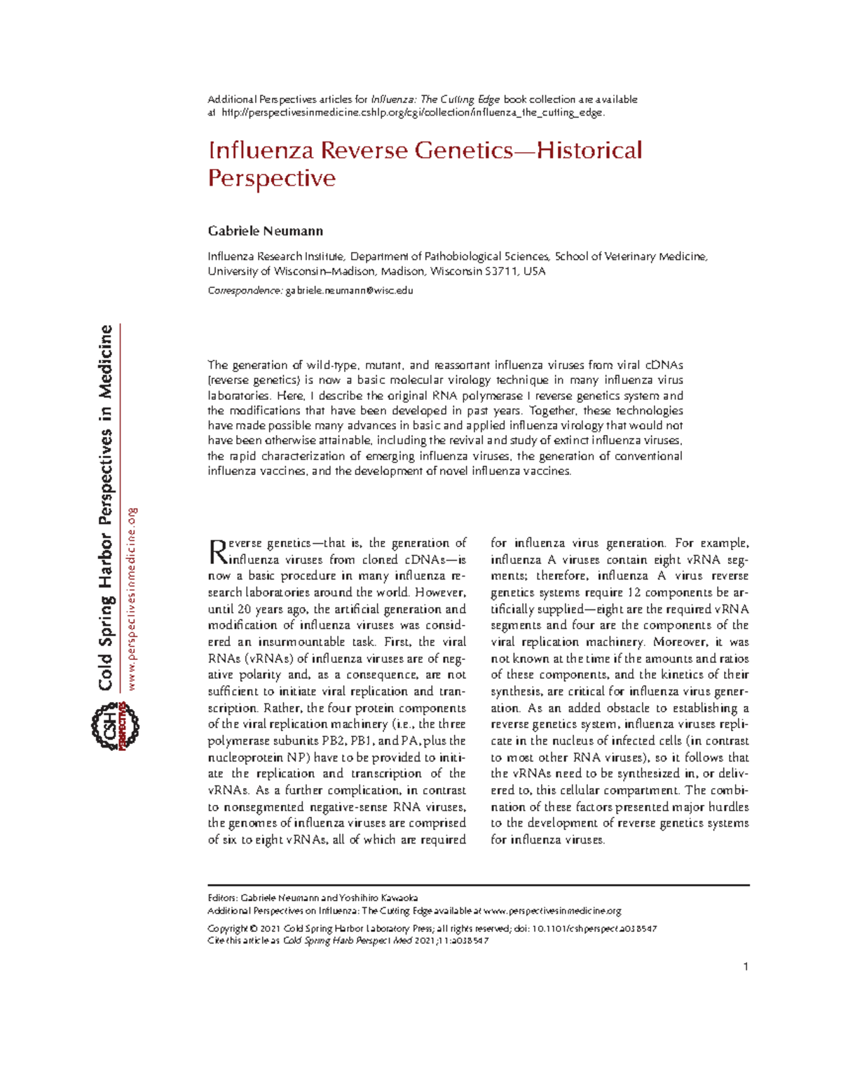 Influenza Reverse Genetics: Advances and Techniques in Virology - Studocu