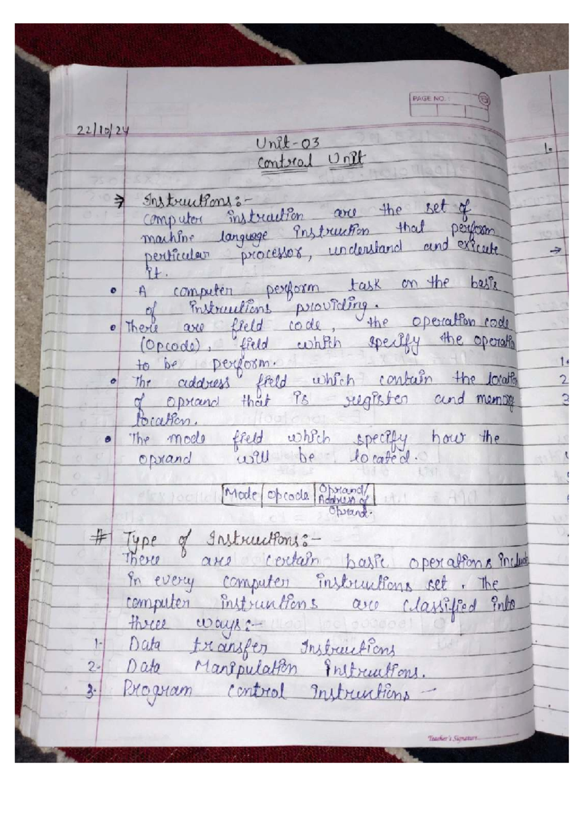 Coaunit 3 - Computer Instruction Set Architecture Notes - Studocu