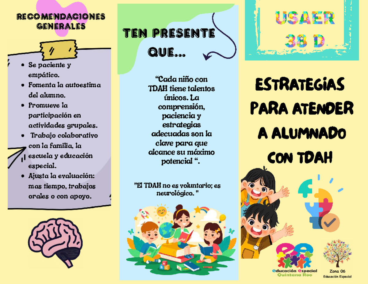 Estrategias para Atender a Alumnos con TDAH - Usaer 38D - Studocu
