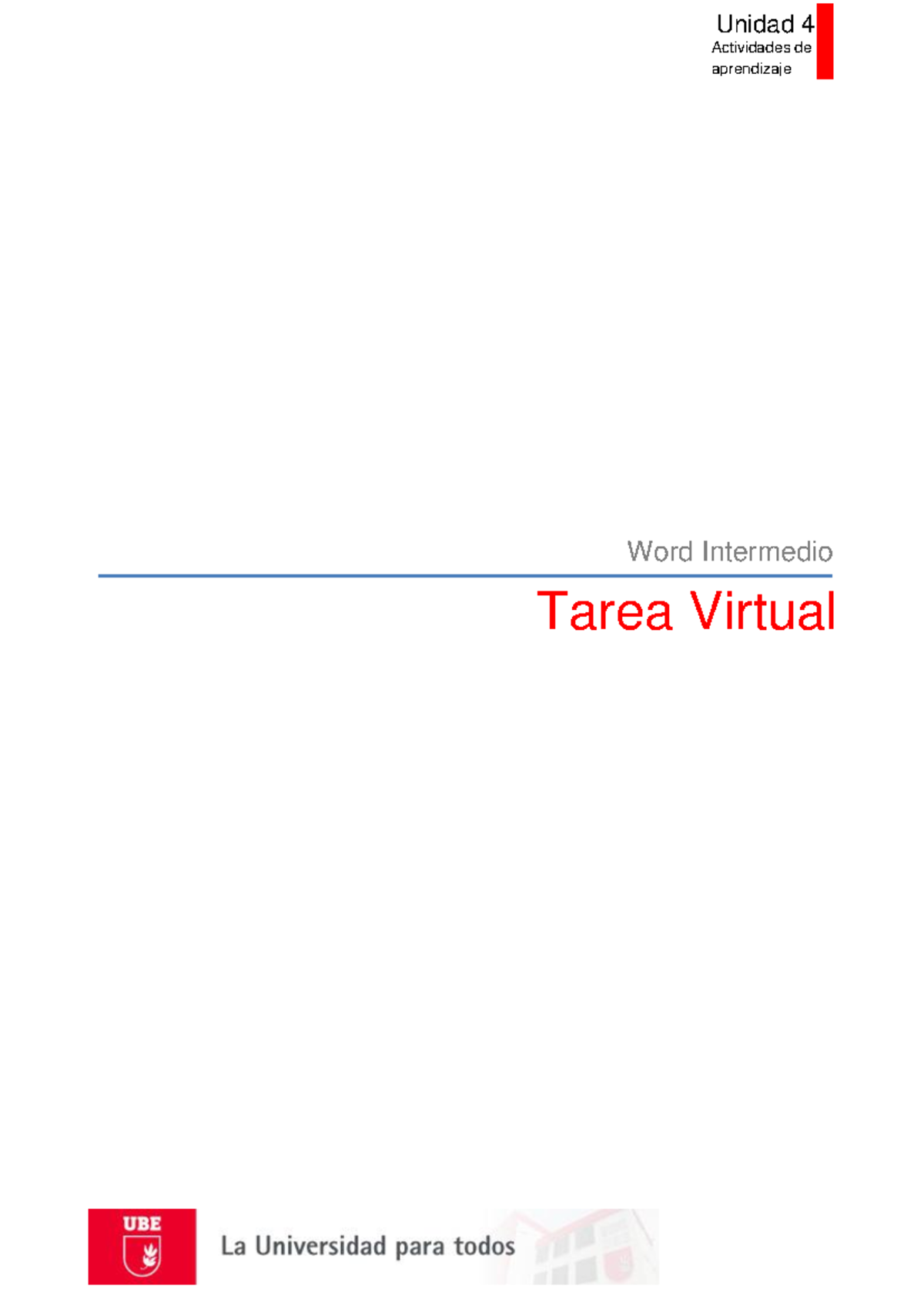 Tarea Virtual de Word Intermedio - Actividades de Aprendizaje - Studocu
